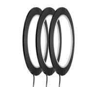 sourcing map Nastro autoadesivo per lavagna bianca, 2 mm, 66 metri, per lavagna gessata cancellabile a secco, album di ritagli, lavori artistici fai da te, nero, confezione da 3