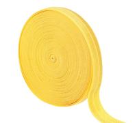 sourcing map Nastro elastico pieghevole da 9,1 m, largo 3,8 cm, bordo ripiegato, fettuccia elastica per capelli, fasce per capelli, fai da te, cintura, pantaloni, vestiti, colore: giallo