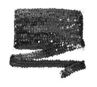 Sourcing map Nastro in paillette elastico da 10 m x 3 cm, nastro piatto e stretchy con paillette per lavori fai da te, cucito, abiti, colore: nero