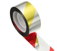 sourcing map Nastro riflettente per uccelli, 50 m x 2,4 cm, nastro riflettente in PET, nastro repellente laser floreale, per tenere lontano gli uccelli, per giardino, fattoria, casa, 1 rotolo, giallo