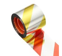 sourcing map Nastro riflettente per uccelli, 50 m x 4,8 cm, nastro riflettente in PET, nastro repellente laser floreale, per tenere lontano gli uccelli, per giardino, fattoria, casa, 1 rotolo, giallo