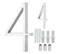 sourcing map Numeri civici galleggianti, 12,7 cm, in lega di zinco massiccio, moderno, con kit di chiodi, per casa, strada, ufficio, cassetta postale (numero 4)