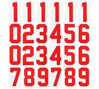 sourcing map Numeri termoadesivi da 0 a 9, 20,3 cm, colore rosso, per divisa di squadra, maglietta sportiva, calcio, basket, baseball, confezione da 24