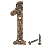 sourcing map Numero di indirizzo civico, 14 cm, in ghisa, vintage, numero 1, numeri esterni per casa, strada, ufficio, cassetta postale, colore: nero e oro