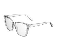 sourcing map Occhiali da sole per donne e uomini, occhiali da sole in policarbonato, anti-luce blu, piatti, alla moda, protezione solare, ombra, guida, shopping e scattare foto, Grigio trasparente.