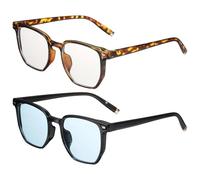 sourcing map Occhiali da sole per donne e uomini, occhiali da sole quadrati alla moda per guida, foto di shopping, Trasparente e blu.