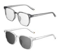 sourcing map Occhiali da sole per donne e uomini, occhiali da sole quadrati alla moda per guida, foto di shopping, Grigio trasparente.