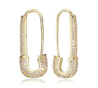 sourcing map Orecchini a perno di sicurezza, ipoallergenici, con clip di carta, orecchini a cerchio punk per donne e uomini, gioielli alla moda personalizzati regali, 27x10x3mm / 1.06x0.39x0.12inch(L