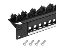 sourcing map Pannello patch 1U Blank Key Stone Network a 24 porte, 19" rack e montaggio a parete Patch Bay con gestione dei cavi per rete server, servizi multi terminal, gestione dei cavi