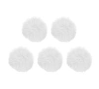 sourcing map Parabrezza per microfono peloso, 10 mm x 55 mm, copertura antivento per microfono interno ed esterno, bianco, confezione da 5