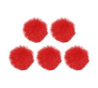 sourcing map Parabrezza per microfono peloso, 10 mm x 55 mm, copertura antivento per microfono interno ed esterno, rosso, confezione da 5