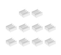 sourcing map Parallel Line Notch Dissipatore per MOS GPU IC Chip Argento 7 x 7 x 3 mm 10pcs