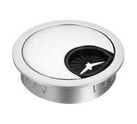 sourcing map Passacavo da scrivania da 5 cm, in lega di zinco, rotondo, per cavi di casa, ufficio, computer, tavolo, 49,5 mm, argento scuro