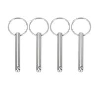 sourcing map Perni a sgancio rapido, diametro 6 mm, lunghezza utilizzabile 35 mm, lunghezza totale 65 mm, perno superiore Bimini in acciaio al carbonio per accessori per barche, confezione da 4