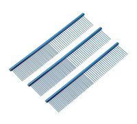 sourcing map Pettine per cani e gatti, con denti in acciaio inox con estremità arrotondate per nodi e rimozione dei peli, 19,1 cm (placcato blu, confezione da 3), strumento per la toelettatura