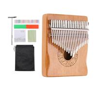 sourcing map Pianoforte da pollice a 21 tasti, marrone, mini pianoforte portatile da dito in legno massello di koa, corrimano con martello per accordare, istruzioni per lo studio musicale per adulti e