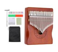 sourcing map Pianoforte da pollice a 21 tasti, mini pianoforte portatile rosso in legno massello di koa, corrimano con martello per accordare, istruzioni per lo studio musicale per adulti principianti