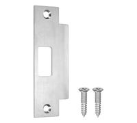 sourcing map Piastra di chiusura per porta, 12,2 x 3,8 cm, in acciaio inox, per rinforzo del telaio della porta, argento