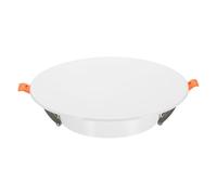 sourcing map Piastra di copertura rotonda da soffitto da 185 mm, con foro da incasso a LED, montaggio a molla, pannello di accesso decorativo piatto per soffitti o pareti da 12,4 a 17,5 cm, bianco
