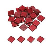 sourcing map Piastrelle a mosaico, piastrelle di vetro, mosaico di cristallo, sfuso quadrato, 2 x 2 cm, per decorazione della casa, artigianato fai da te, confezione da 25 (100 g, rosso scuro)