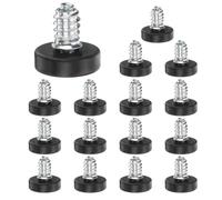 sourcing map Piedini per mobili con filettatura da 0,6 cm, 16 set da 17,5 mm l, piedini regolabili per mobili con dadi filettati a vite per gambe di livellamento per sedie da tavolo e sedie, colore