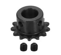 sourcing map Pignone a rullo per catena #25, foro da 12 mm, diametro esterno 29,5 mm, 13 denti, C45, in acciaio al carbonio, ANSI #25, foro rotondo con viti di fissaggio per catena ISO 04C, nero