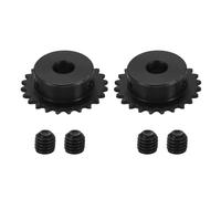 sourcing map Pignone a rullo per catena #25, foro da 12 mm, diametro esterno 51,5 mm, 24 denti, C45, in acciaio al carbonio, ANSI #25, foro rotondo con viti di fissaggio per catena ISO 04C, nero