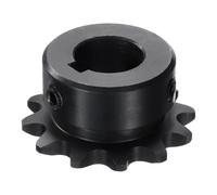 sourcing map Pignone a rullo per catena #35, tipo B, foro da 5/8", 12 denti, pignone catena a filo singolo, acciaio al carbonio, scanalatura con viti di fissaggio