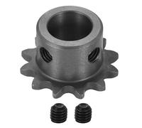 sourcing map Pignone a rullo per catena n. 25, foro da 12 mm, diametro esterno 27,5 mm, 12 denti, catena ANSI in acciaio n. 25, foro rotondo con viti di fissaggio per catena ISO 04C, finitura naturale