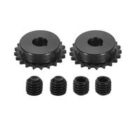 sourcing map Pignone a rullo per catena n. 40, foro da 2,5 cm, 21 denti, C45, in acciaio al carbonio, ANSI #40, foro rotondo con viti di fissaggio, per catena ISO 08A, confezione da 2 pezzi