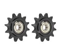 sourcing map Pignone folle per catena a rulli #50, tipo C, foro da 12 mm, passo 5/8", tenditore a 12 denti, in acciaio 1045 con finitura in ossido nero, con inserto singolo cuscinetto per catene ANSI