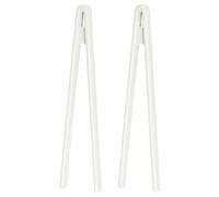 sourcing map Pinze da cucina in silicone da 22,1 cm, resistenti al calore, utensili da cucina per cucinare tostapane, insalata, barbecue, padella, pancetta, bistecca fritta, bianco