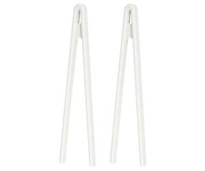 sourcing map Pinze da cucina in silicone da 22,1 cm, resistenti al calore, utensili da cucina per cucinare tostapane, insalata, barbecue, padella, pancetta, bistecca fritta, bianco