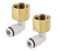 sourcing map Pneumatica Push to Connect Raccordi Tubo Gomito 6mm Tubo OD x 3/8PT Femmina 2Pcs