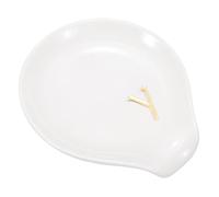 sourcing map Poggiamestolo da caffè in ceramica, 10,9 cm, resistente al calore, accessorio per tavolo da caffè, bar, cucina, piano cottura, decorazione per tavolo (Lettera Y, bianco)