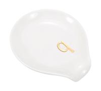 sourcing map Poggiamestolo da caffè in ceramica, 9,9 cm, resistente al calore, accessorio per tavolo da caffè, bar, cucina, piano cottura, decorazione per tavolo (lettera Q, bianco)