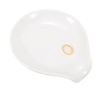 sourcing map Poggiamestolo da caffè in ceramica, 9,9 cm, resistente al calore, accessorio per tavolo da caffè, bar, cucina, piano cottura, decorazione per tavolo (lettera O, bianco)