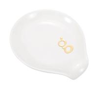 sourcing map Poggiamestolo da caffè in ceramica, 9,9 cm, resistente al calore, accessorio per tavolo da caffè, bar, cucina, piano cottura, decorazione per tavolo (lettera G, bianco)