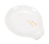 sourcing map Poggiamestolo da caffè in ceramica, 9,9 cm, resistente al calore, accessorio per tavolo da caffè, bar, cucina, piano cottura (lettera H, bianco)