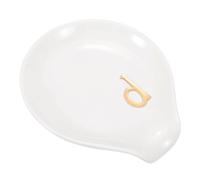 sourcing map Poggiamestolo da caffè in ceramica, 9,9 cm, resistente al calore, accessorio per tavolo da caffè, bar, cucina, piano cottura (lettera D, bianco)