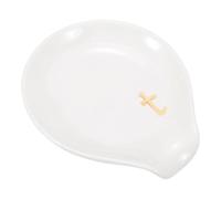sourcing map Poggiamestolo da caffè in ceramica, 9,9 cm, resistente al calore, accessorio per tavolo da caffè, bar, cucina, piano cottura (lettera T, bianco)
