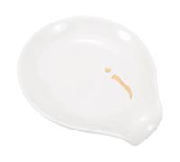 sourcing map Poggiamestolo da caffè in ceramica, 9,9 cm, resistente al calore, accessorio per tavolo da caffè, bar, cucina, piano cottura, decorazione per tavolo (lettera J, bianco)