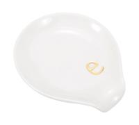 sourcing map Poggiamestolo da caffè in ceramica, 9,9 cm, resistente al calore, accessorio per tavolo da caffè, bar, cucina, piano cottura, decorazione per tavolo (lettera E, bianco)