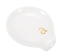 sourcing map Poggiamestolo da caffè in ceramica, 9,9 cm, resistente al calore, accessorio per tavolo da caffè, bar, cucina, piano cottura (lettera A, bianco)