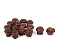 sourcing map Pomello in legno marrone scuro per cassettiera, cassettiera, armadio, 27 x 25 mm, 15 pezzi