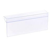 sourcing map Porta etichette 100 x 42 mm, in plastica trasparente, per mensole in vetro da 4-8 mm, confezione da 30