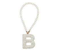 sourcing map Portachiavi con lettera iniziale, accessorio glitterato con strass e manico per donne e ragazze, bottiglia d'acqua, tazza, chiave, borsa, Misura unica, Metallo, Diamante sintetico