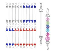 sourcing map Portachiavi con perline a forma di cuore con perline a forma di barra, portachiavi staccabile, per realizzare ciondoli fai da te, Misura unica, Plastica, Senza pietre preziose
