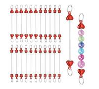 sourcing map Portachiavi con perline a forma di cuore, fiore e stella, portachiavi in rilievo, vuoto, staccabile, per ciondoli fai da te, Misura unica, Plastica, Nessuna pietra preziosa