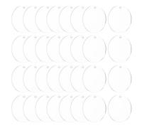 sourcing map Portachiavi in acrilico, 100 pezzi, 5 cm, rotondi, in acrilico trasparente, 3 mm di spessore, dischi vuoti con fori per artigianato, etichette, ciondoli, gioielli da appendere, etichette